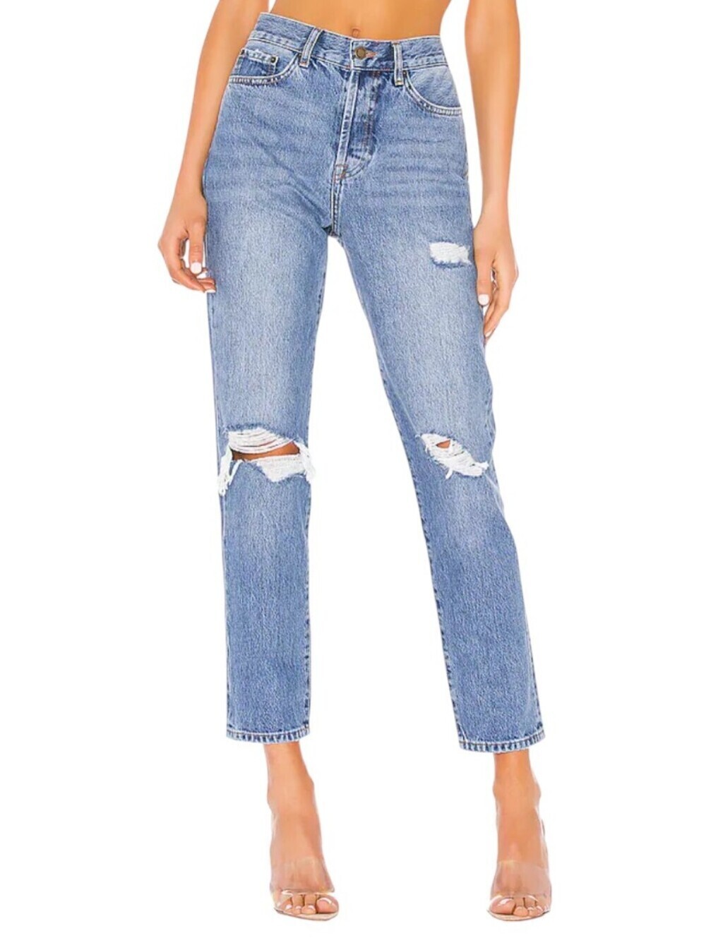Anine Bing Brenda Mid Rise Distressed Jeans Women's 28